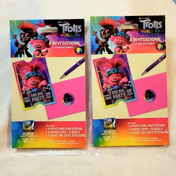 NEW 46 Piece Dreamworks Trolls Party Invitations, Decor & Favors Bundle - SET B - Picture 3 of 17